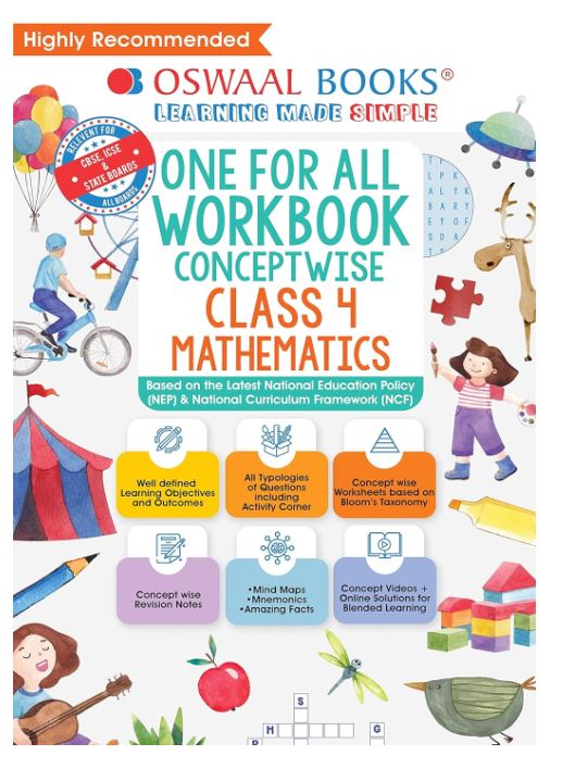 Oswaal One For All Workbook, Class-4, Mathematics